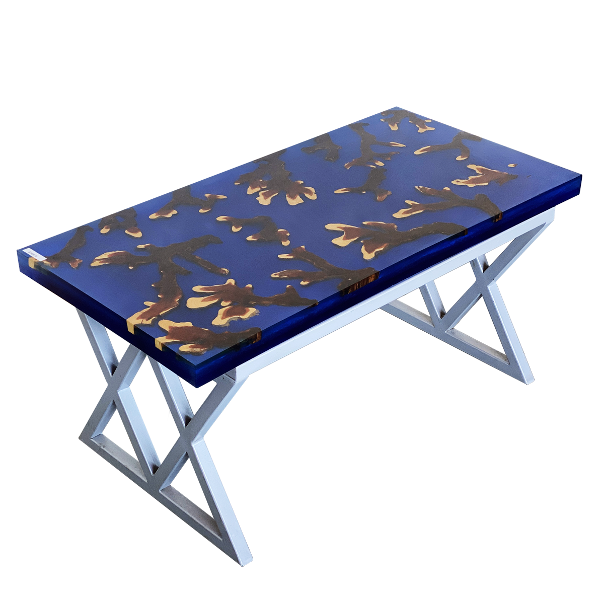 Coral Reef Resin + Wood Coffee Table