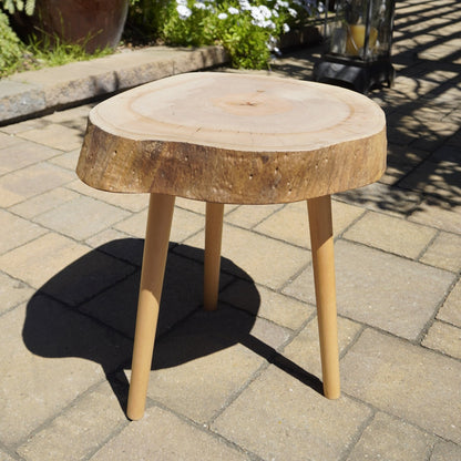 LIVE EDGE AVOCADO WOOD SIDE TABLE