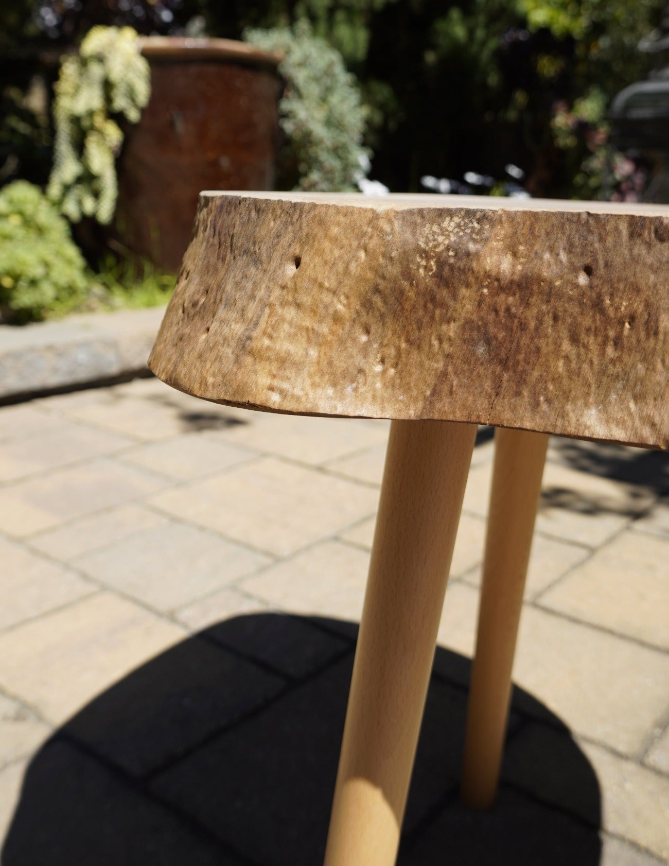 LIVE EDGE AVOCADO WOOD SIDE TABLE